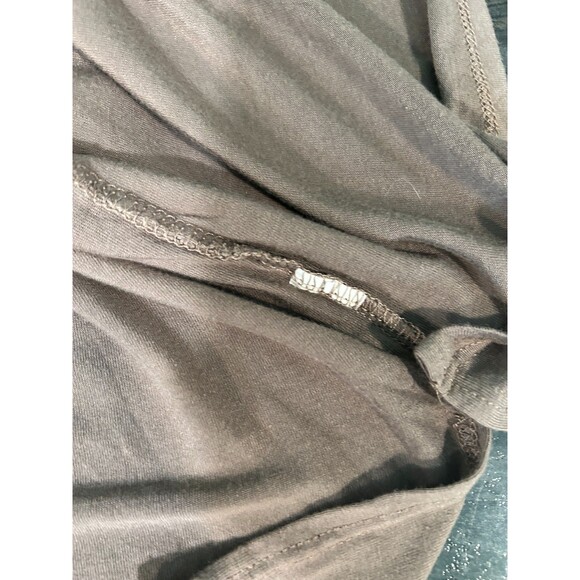 Yee Womens Top Small Oversized Brown Asymmetrical Hem Stretch Comfort - Picture 6 of 7